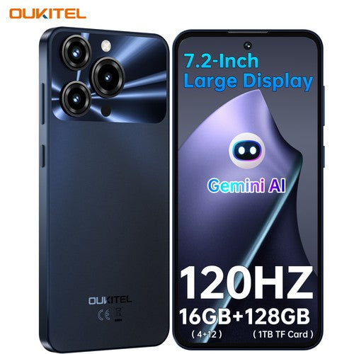 OUKITEL C69 SE Smartphone 7.2" 120Hz 64MP 16GB+128GB 6000mAh Android 15 4G