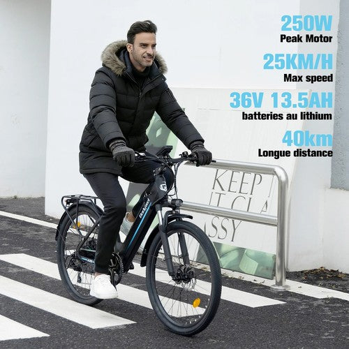 Bodywel A26 Electric Bike 250W 36V 13.5Ah 26in Step Through City E-Bike 7 Speed