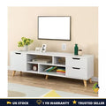 140cm TV Stand Cabinet Entertainment Unit Foldable Drawers Open Shelves UK