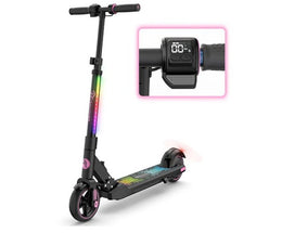 EVERCROSS EV06C Pink Kids Electric Scooter Ages 6-12 Foldable LED 15km/h 6.5in
