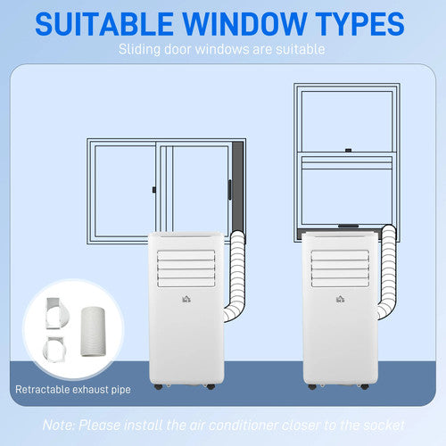 HOMCOM 9000BTU Portable Air Conditioner Fan Dehumidifier WiFi Smart App 20m² AC