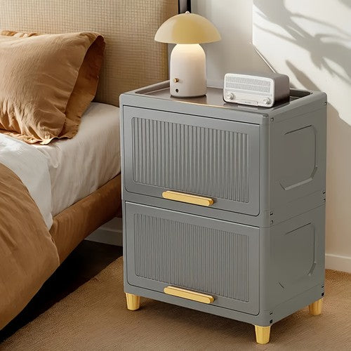 6 Tier Stackable Storage Cabinet Flip-Top Lid Boxes Space Saving Organiser Unit