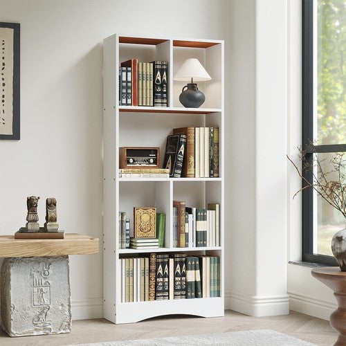 4-Tier Bookcase Open Storage Shelf Tall Freestanding Display 50x17x120cm UK