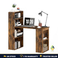 120cm Computer Desk with Bookshelf 6 Shelves Study Workstation Home Office UK