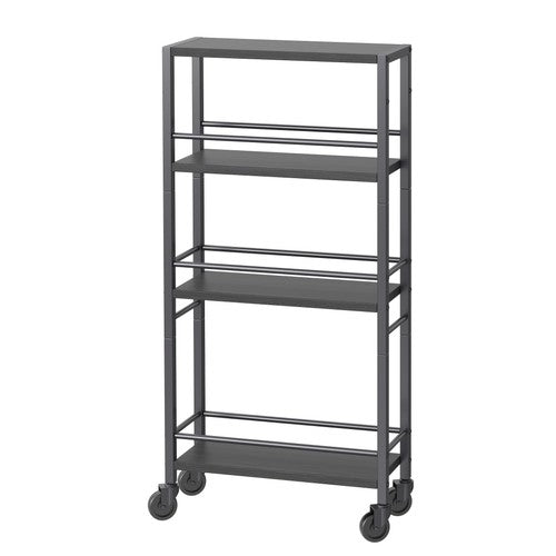 4-Tier Rolling Service Cart Utility Trolley with Rails Brakes Kitchen Dining UK