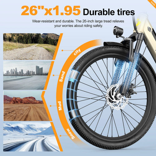 Aairsk S600 Electric Bike 250W 36V 13Ah 26" Step-Through City E-Bike 7-Speed