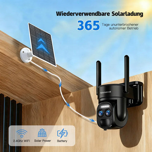 SZSINOCAM Wifi Outdoor Security Camera 3MP Dual Lens Black Dome 2.4GHz CCTV - 1/