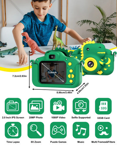 DIAMOOKY X9 2inch Kids Digital Camera 20MP 1080P Toy Camera Rubber Unisex Gift