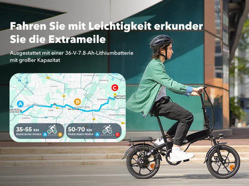 Isinwheel U3 Folding Electric Bicycle 250W 36V 7.8Ah Urban Road E-Bike UK