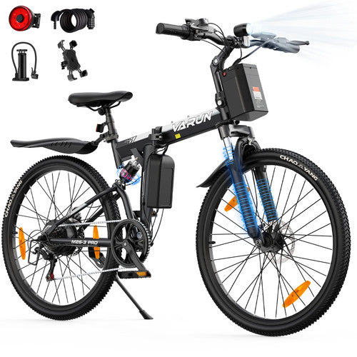 VARUN M26-3 PRO Electric Bike 250W 48V 7.8Ah 26in Fat Tyre Folding E-MTB LCD