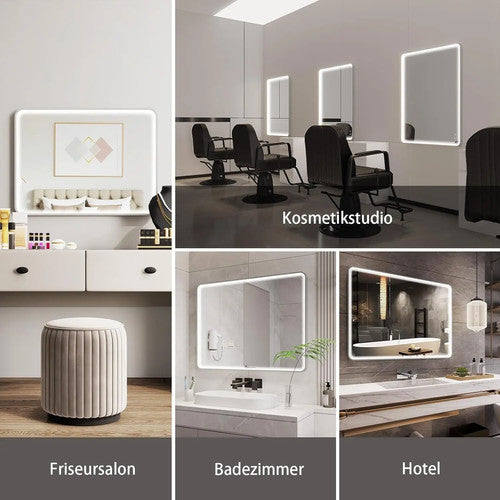 LED Modern Bathroom Vanity Mirror Illuminated Glass Aluminium Frame Anti Fog UK