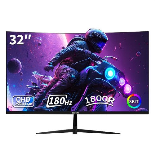 Gawfolk 32 Inch Curved Gaming Monitor 2K QHD 180Hz 1800R FreeSync VESA HDMI UK
