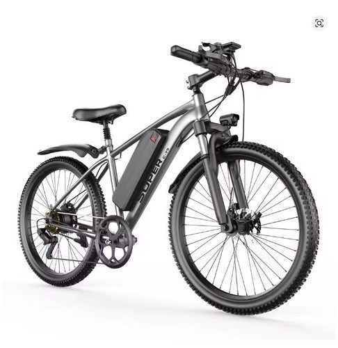 UPlee G73 Electric Bike Grey 26in 48V 10Ah 13Ah Battery 7 Speed E-Bike MTB UK
