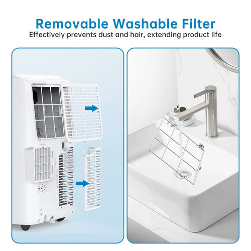 HiMISS Portable Air Conditioner 12000BTU 4in1 Cooling Dehumidifier Fan AC UK