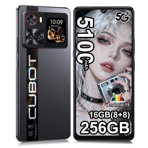 Cubot X100 Android 15 5G Smartphone 6.88 120Hz 16GB 256GB 64MP 5100mAh 33W UK - Black