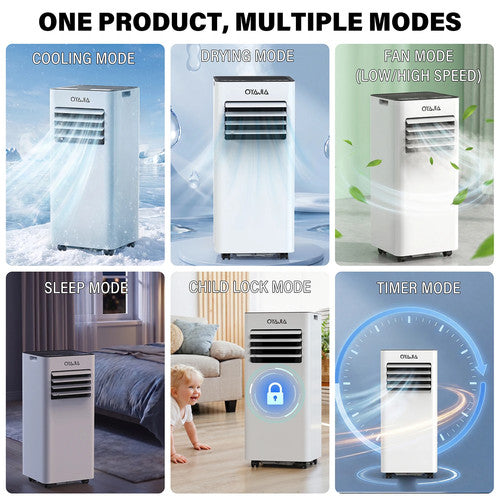 Oyaja Portable Air Conditioner 7000BTU Demudifier  6in1 AC Unit Sleep Mode Timer