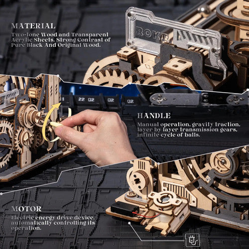 Robotime Rokr Electric Marble Run Wood Fantasy Toy Model LGC01 LGA01 Kids Gift