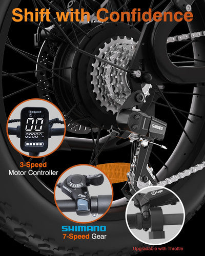 Bodywel F20 Electric Dirt Bike 20" 250W Mountain E Bike 48V 13Ah Long Range UK