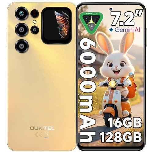 OUKITEL C68 Plus Smartphone 16GB+128GB 7.2" 64MP 6000mAh Android 15 Dual SIM UK