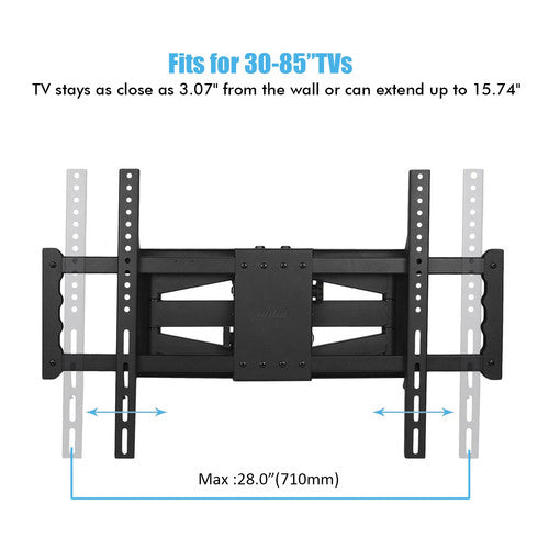 unho U-7212-GJ Full Motion TV Wall Bracket Tilt Swivel Mount 30-85inch LED LCD