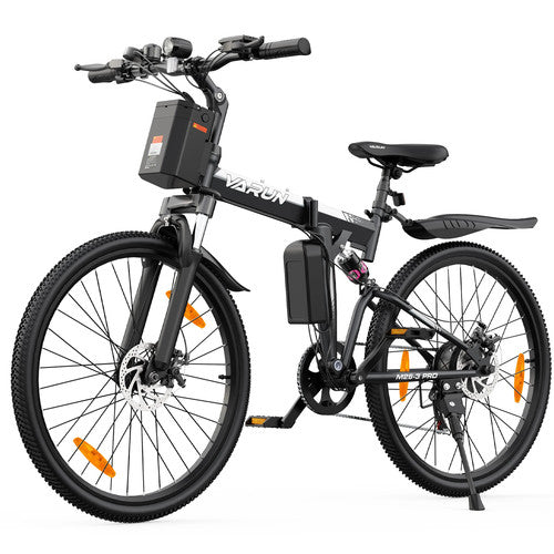 VARUN M26-3 PRO Electric Bike 250W 48V 7.8Ah 26in Fat Tyre Folding E-MTB LCD - Black-Silver