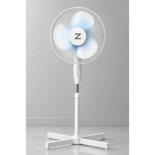 Pedestal Fan 17in Extendable Oscillating 3-Speed Adjustable Height Tiltable UK