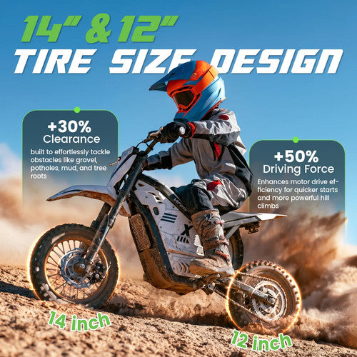 VIPCOO 3500W Electric Dirt Bike 48V 23AH 12/14-inch Off Road Track Race Fast MTB