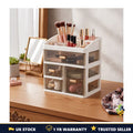 Transparent 4-Compartment Desktop Organiser Drawers Makeup Stationery Storage UK