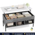 Lift-Up Coffee Table Rectangular Hidden Storage Hydraulic 3 Open Cubes Modern UK