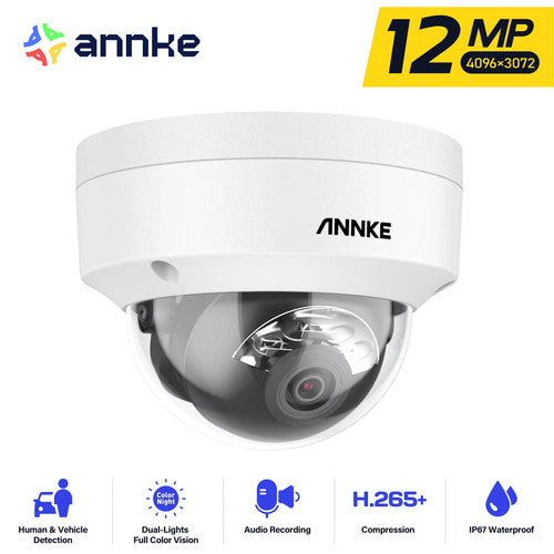 ANNKE C1200 12MP Dual Light Network Camera IP67 Waterproof CCTV Security UK