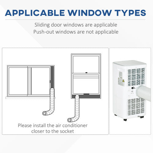 HOMCOM 7000 BTU Portable 4 in 1 Air Conditioner Dehumidifier Fan Swing White AC