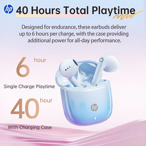HP Wireless Earbuds Bluetooth 6.0 TWS ENC Touch Control 36H In-Ear Black UK
