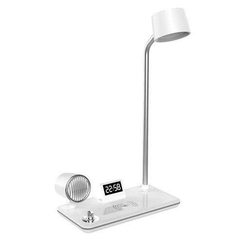 NNS LED Desk Lamp Wireless Charger Bluetooth Speaker Touch Dimmable Alarm Clock