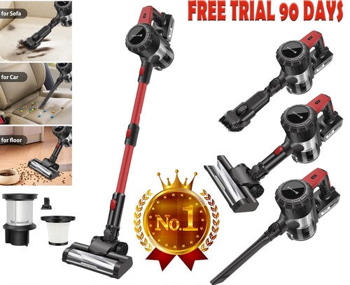 860W 6-in-1 Cordless Vacuum Cleaner 45kPa Pet Hair HEPA LED 3000mAh Handheld UK
