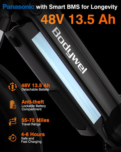 Bodywel F20 Electric Dirt Bike 20" 250W Mountain E Bike 48V 13Ah Long Range UK