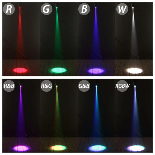 U'King 4PCS Mini LED Pinspot Lights RGBW DMX512 Stage DJ Party Disco UK