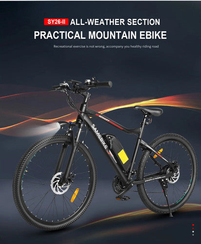 Samebike SY26-II Mountain Electric Bike 26in 250W 36V City E Bike Long Range UK