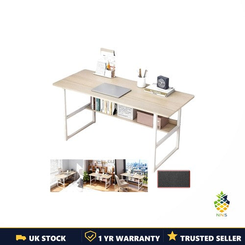 Computer Desk Home Office Writing Table with Book Shelf 80x40x72cm UK