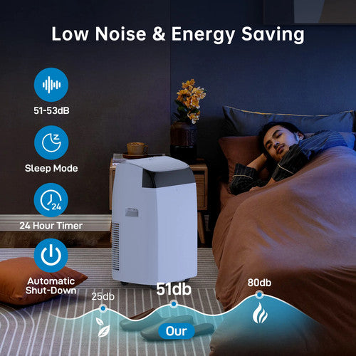HiMISS Portable Air Conditioner 12000BTU 4in1 Cooling Dehumidifier Fan AC UK