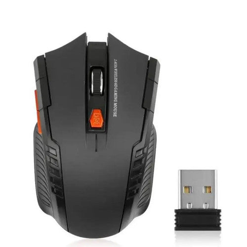 2.4G Wireless Black Mouse 1600DPI Optical 6-Button Gaming PC Plug & Play UK