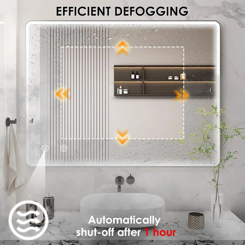 LED Modern Bathroom Vanity Mirror Illuminated Glass Aluminium Frame Anti Fog UK