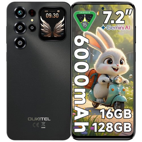OUKITEL C68 Plus Smartphone 16GB+128GB 7.2" 64MP 6000mAh Android 15 Dual SIM UK