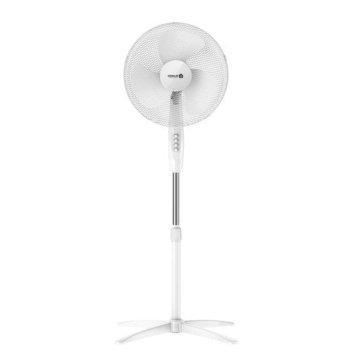 16" Pedestal Fan White Oscillating 3 Speed Adjustable Quiet Standing Cooling UK