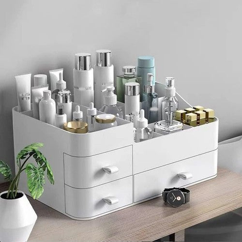 Large 3-Drawer Makeup Organiser White Cosmetic Storage Box Vanity 34.8x22.5cm UK