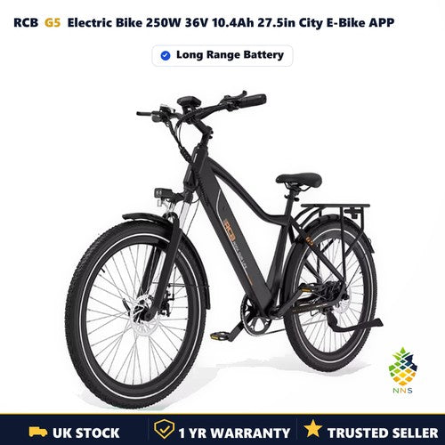 RCB G5 Electric Bike 250W 36V 10.4Ah 27.5in City E-Bike APP NFC 7 Speed Shimano