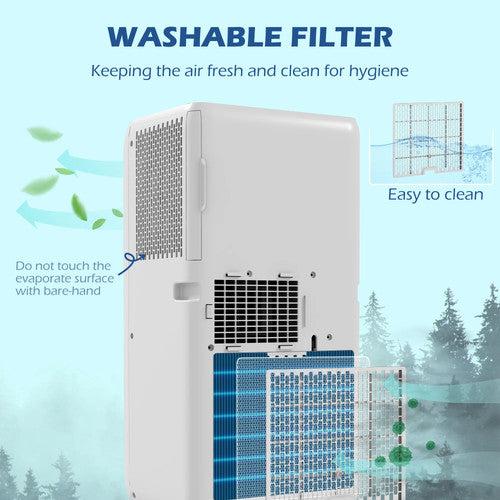 HOMCOM Power Cool 7000BTU Portable Air Conditioner Dehumidifier Timer AC UK