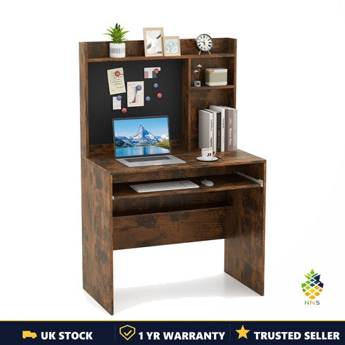 Computer Desk Home Office Writing Desk with Magnetic Bulletin Board Coffee UK