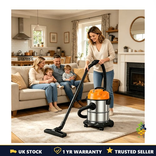 Wet & Dry Vacuum Cleaner 25L 2050W Heavy Duty Commercial Workshop Garage Vac UK