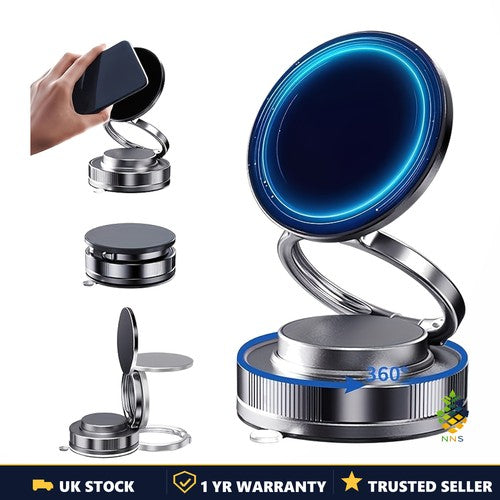 Magnetic Car Phone Holder Mount 360° Foldable Dashboard Universal Black UK