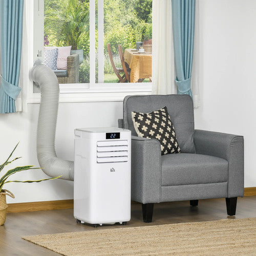 HOMCOM 7000 BTU Portable 4 in 1 Air Conditioner Dehumidifier Fan Swing White AC